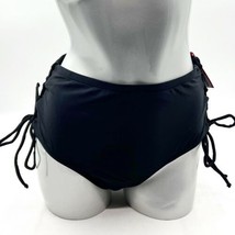 Xhilaration Bikini Swimsuit Bottoms Plus Size Black Side Tie Hight Waist NEW - £10.23 GBP