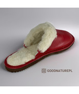 Women's Leather Slippers with Fur PSF22\High-quality Handmade Home Shoes - $54.00