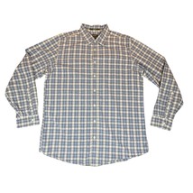 Eddie Bauer Shirt Mens Large Tall Relaxed Fit Blue White Plaid Timeless ... - $279.41 MXN