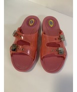 Dr Scholls Sandals Women&#39;s 9 Pink Comfort Jelly Double Strap Slide Wash ... - $29.93