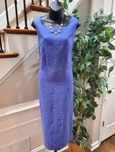 Due Per Due Women&#39;s Blue Linen Short Sleeve Shirt &amp; Maxi Dress 2 Pc&#39;s Su... - $39.00