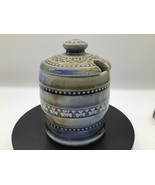 Irish Porcelain / WADE Vtg. Lidded Jar Shamrocks Blue Green Jam Honey Mu... - $18.80