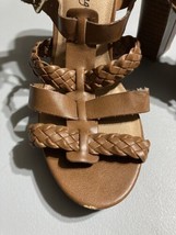 American Eagle Open Strappy High Heel Shoes WOMEN SIZE 8 Brown Sandals Braided - £15.79 GBP