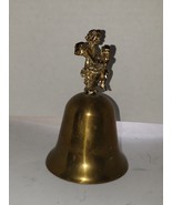 Brass Hand Bell with Angel Playing Harp Handle 4 Inch  - $20.58 CAD