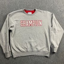 Champion Sweatshirt Men&#39;s Large Gray Crew Neck Pullover Casual Cotton Bl... - €16,30 EUR