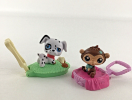 Littlest Pet Shop McDonald&#39;s Bobblehead Mini Figures Monkey Dalmatian Hasbro Toy - £15.49 GBP