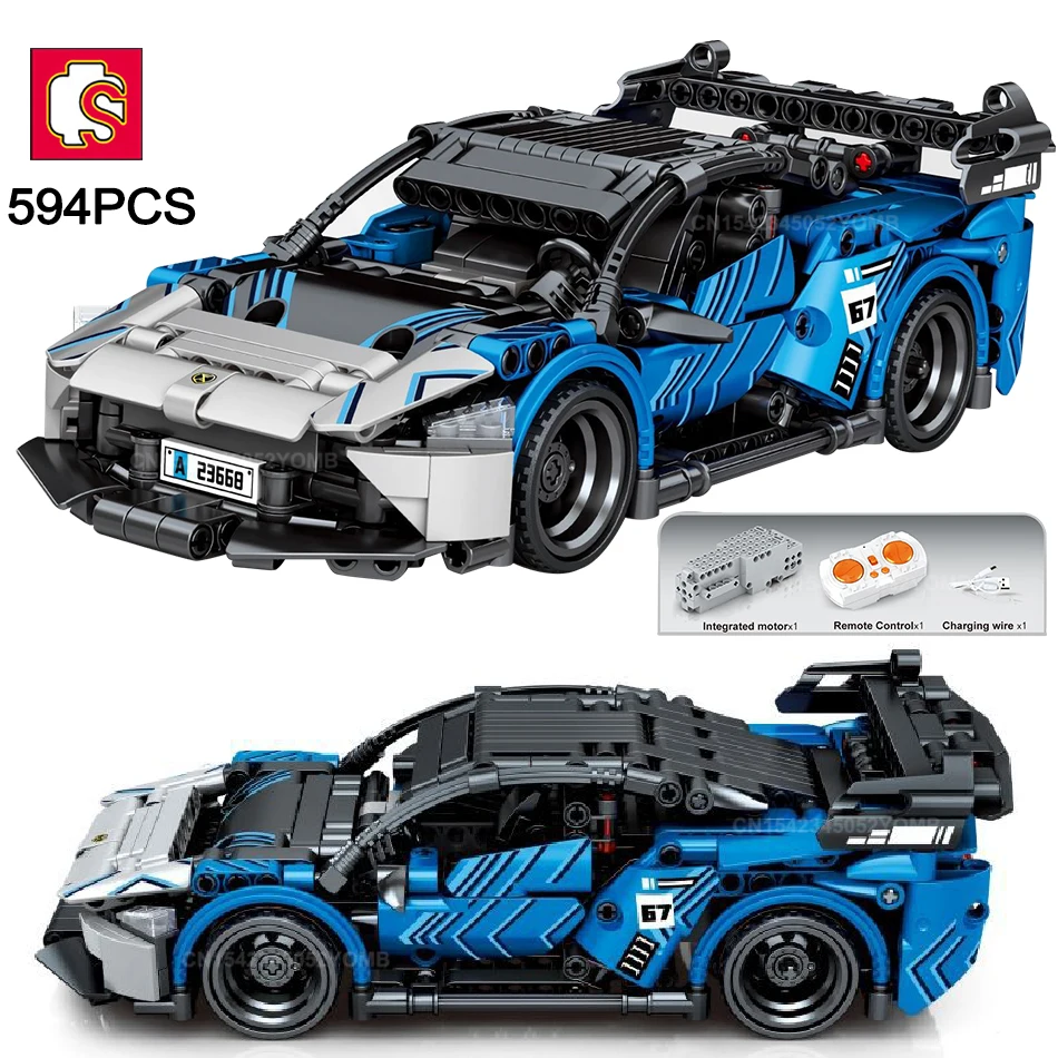 SEMBO 594PCS Technical RC Supercar Sports Car Building Blocks MOC City Remote - £57.70 GBP