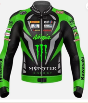 KAWASAKI MONSTER  MOTORBIKE LEATHER JACKET CE APPROVED  - $225.00