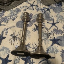 Two pewter candlesticks Metal 12” For Tapper Candles - $19.80