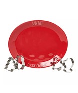 Rae Dunn Santa&#39;s Cookie Exchange 13&quot; Platter &amp; 4 Steel Cutters Christmas... - $30.96