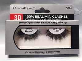 CHERRY BLOSSOM 3D 100% REAL MINK LASHES #72604 CRUELTY FREE VERY LIGHT R... - $2.99