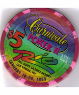 CARNIVALE OF POKER II Jan 10-29th 1999 $5 RIO Las Vegas Casino Chip - €10,16 EUR