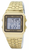 Casio Men&#39;s Digital Display World Time A500WGA-9DF Stainless Steel Watch - £56.93 GBP