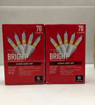 Lot of 2 Make The Season Bright Indoor/Outdoor Clear White 70ct Christma... - $12.73