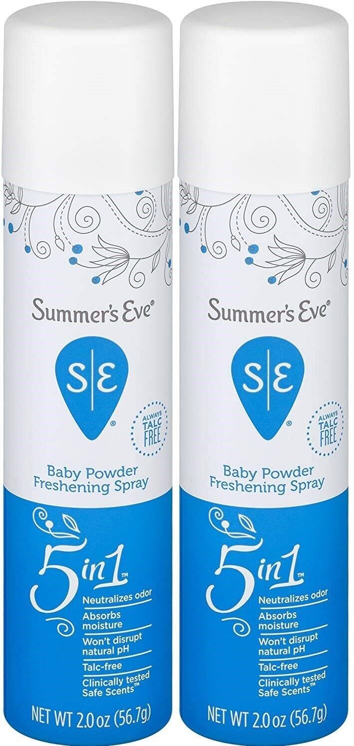 Pack of 2 Summer&#39;s Eve! Baby Powder 2oz Feminine Deodorant Spray - $17.60