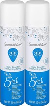 Pack of 2 Summer&#39;s Eve! Baby Powder 2oz Feminine Deodorant Spray - £14.02 GBP