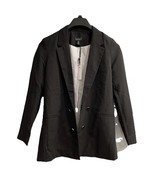 Nicole Miller Blazer Womens XS Black Structured Open Front Button Detail... - $40.55 CAD
