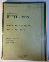 Ludwig Van Beethoven Sonatas for Piano Vol. 1 - Kalmus Vintage Song Book - £17.27 GBP