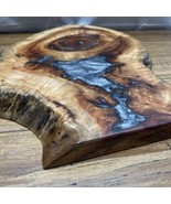 Handmade Florida Camphor Tree Slice Silver Lake Epoxy Resin Artwork Tabl... - $222.75