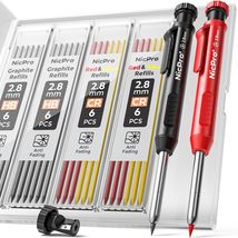 Nicpro Carpenter Pencil with Sharpener, Mechanical Pencils Set with 26 R... - $13.43