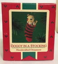 Hallmark Doggy In A Stocking Christmas Ornament 1985 Terrier Dog - £4.53 GBP