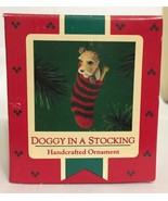 Hallmark Doggy In A Stocking Christmas Ornament 1985 Terrier Dog - £4.47 GBP