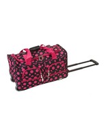 Rockland Rolling Duffel Bag 22-Inch Black/Pink Dot - $857.49 MXN
