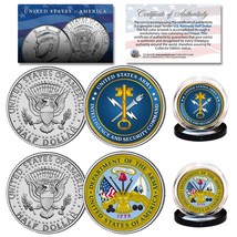 ARMY &amp; USA INTELLIGENCE Branch JFK Half Dollar Military 2-Coin U.S. Set - £11.14 GBP