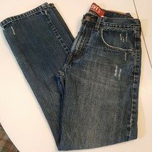 Levis Boys 514 Slim Straight Blue Jeans 16 Reg W28 L28 Red Tab Zip Fly Distress - £20.93 GBP