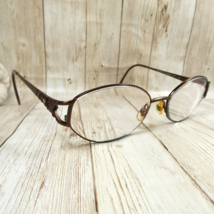 Marchon Brown Metal Oval Eyeglasses FRAMES ONLY Tres Jolie Chocolate 53-17-145 - £18.24 GBP