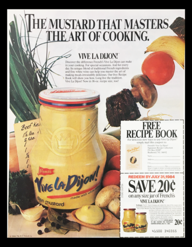 1984 French&#39;s Vive La Dijon Mustard Circular Coupon Advertisement - $18.95