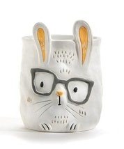 Bunny w/Glasses Pet Planter Adopt Dexter Plant Parent Buddies Ceramic Drainage image 2