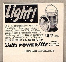 1952 Print Ad Delta Powerlite 2-Lite Electric Lanterns Lights Marion,IN - £6.95 GBP