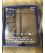 Stone Mountain Genuine Leather Belt w/Phone Case and Money Pouch Brown M... - £31.69 GBP