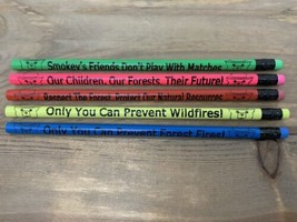 Smokey Bear Vintage Pencils Lot Of 5 Multi Color Unsharpened Prevent Wil... - £12.68 GBP