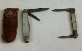 Set Of 2 Imperial Mother Of Pearl 2-Blade Pocket Knife &amp; 1 Case - $14.84