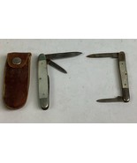 Set Of 2 Imperial Mother Of Pearl 2-Blade Pocket Knife &amp; 1 Case - $278.56 MXN