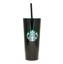 Starbucks Black Mercury Flake Print Green Mermaid Logo Cold Cup Tumbler 16Oz - £49.84 GBP