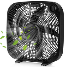 20 Inch Box Portable Floor Fan with 3 Speed Settings and Knob Control-Black - Co - £72.72 GBP