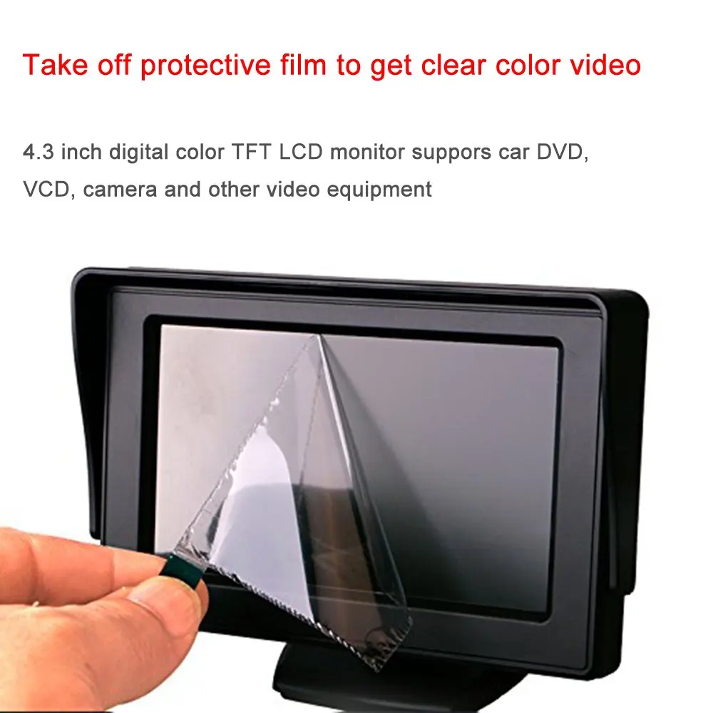 Car Monitor 4.3&quot; Screen For Rear View Reverse Camera TFT LCD Display HD Digital  - £21.35 GBP