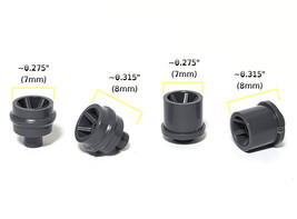 4pc BTO Aurora AFX Magnatraction HO Slot Car Front+Rear Wheels 8716 8719 Gray! - £1.99 GBP