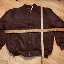 NEW Vintage Wool Blend Jacket Men XL REGAL WEAR Coat Dark Brown Felt - £56.61 GBP