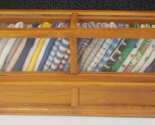 Vtg 1:12 Scale DOLLHOUSE Sewing Store WOOD DISPLAY CASE Cabinet w/&quot;Fabri... - $77.99