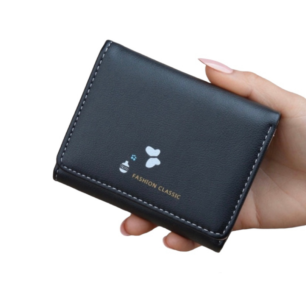 Wallet for Women,Butterfly Snap Closure Trifold Wallet,Credit Card Holder - $13.99
