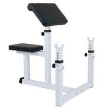 Arm Curl Weight Bench Adjustable Commercial Preacher Seated Dumbbell Tra... - $124.99