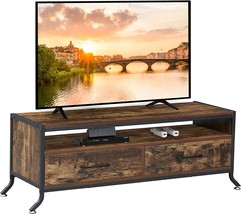 Vecelo Industrial Tv Stand, Television Console With 2 Storage, Vintage Brown - £117.05 GBP