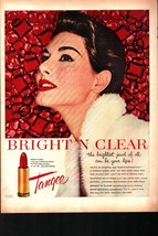 1954 Tangee Bright N Clear Lipstick Woman Makeup Lips Red Vintage Print Ad SEXY - £20.12 GBP