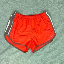 Nike Womens Shorts Medium Red Orange Athletic Lined Running Dri Fit Temp... - $18.98