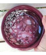Randsfjord Glass Art Glass 7&quot; Bowl Trinkets Dish Hand Blown Norway Plum ... - $66.97 CAD
