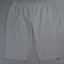 CJ Banks 3X White Plus Pull On Wide Leg Cropped Womens Dress Pants - $15.99